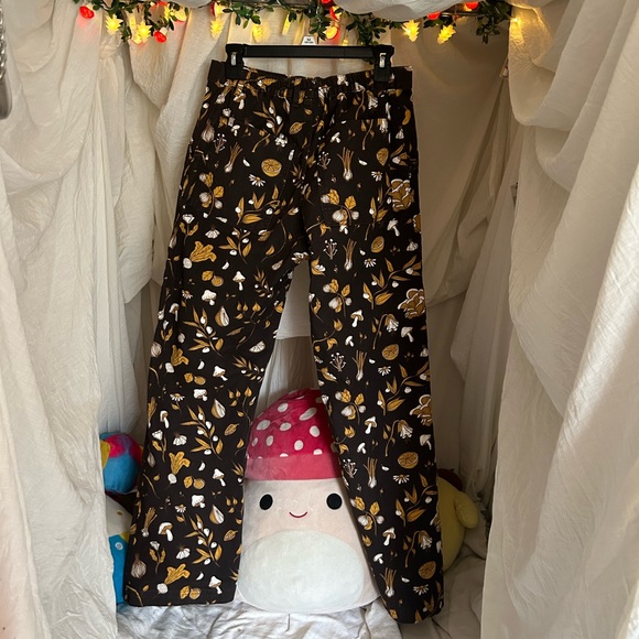 BIG BUD PRESS work pants w/ mushroom, garlic & daisies deadstock *size S - Picture 3 of 10